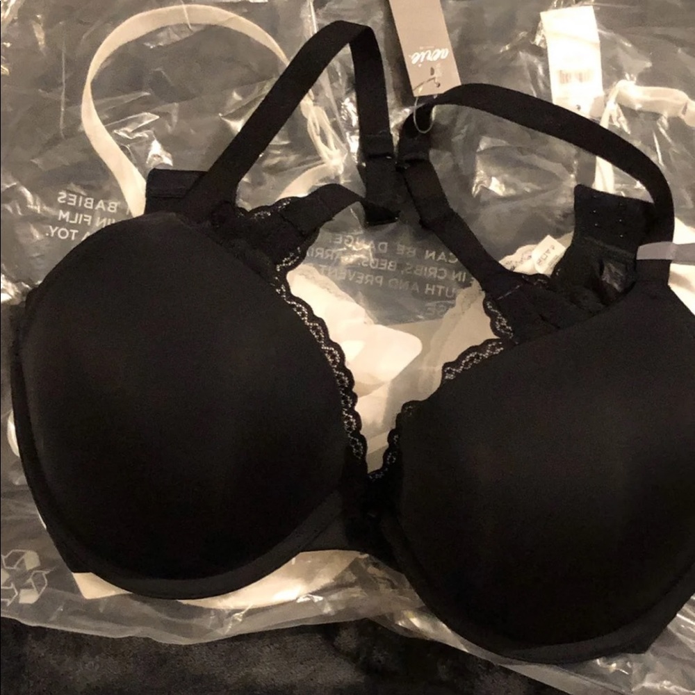 Aerie "Plunge" Bra 36D Black NWT